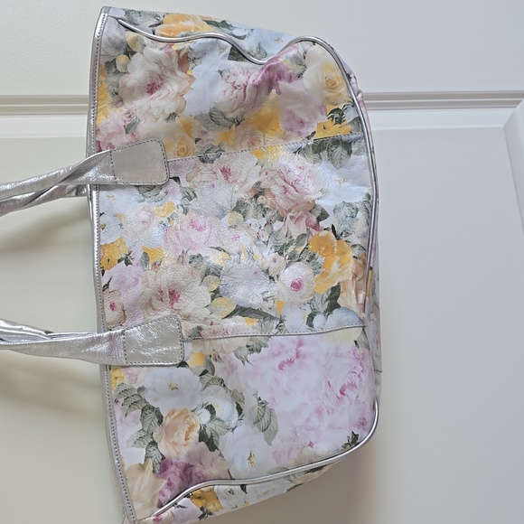 Maurizio Taiuti Leather Floral Tote Silver trim - Picture 7 of 11